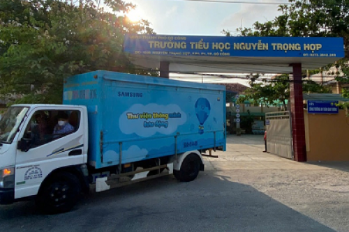 Chuyến xe Thư viện thông minh lưu động ngày 18/04/2025 tại Trường tiểu học Nguyễn Trọng Hợp, Thành phố Gò Công